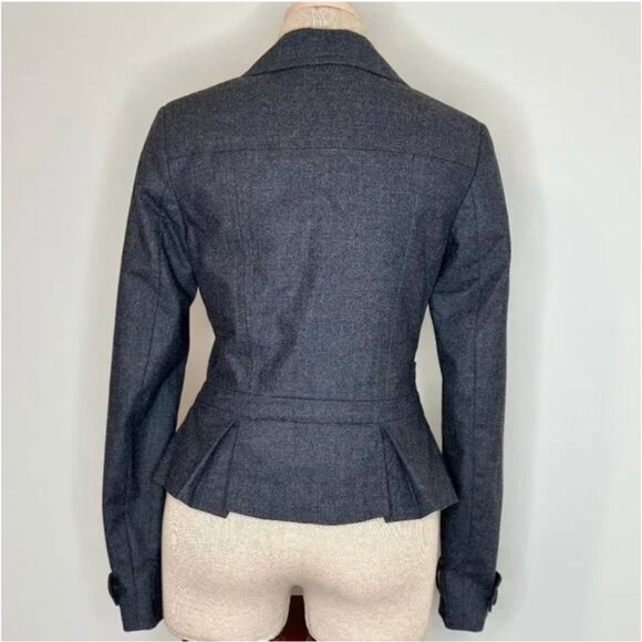 Reiss Women's Double Breasted Tailored Fit Virgin Wool Gray Blazer Size 10 - Picture 2 of 10